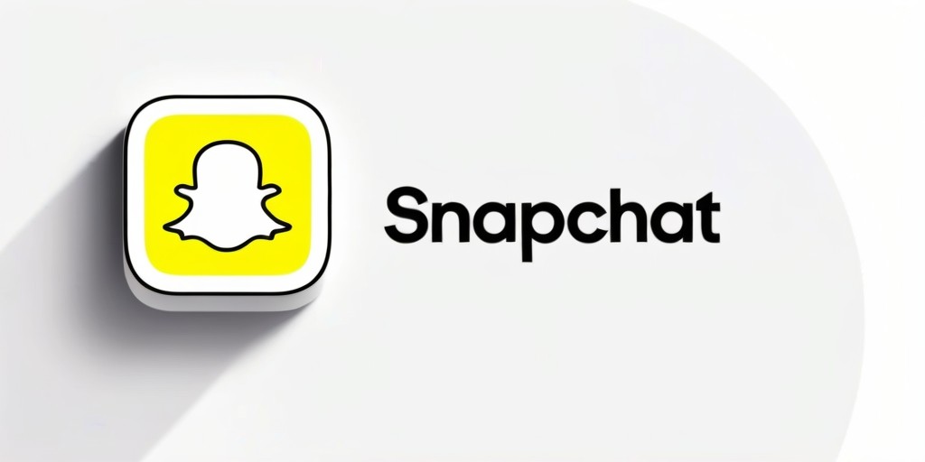 A modern, sleek, and minimalist illustration of the Snapchat app icon on a white background, featuring a prominent yellow circle with a white ghost logo in the center, surrounded by a thin white border, with a subtle gradient effect giving it a sense of depth and dimension, and a clean, sans-serif font displaying the app's name 